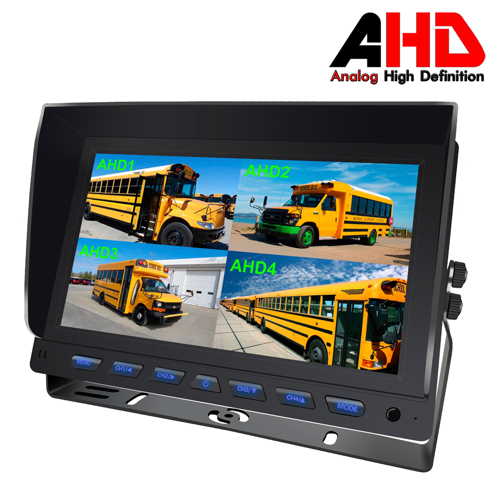9 Inch 1080P AHD Truck LCD Quad Monitor