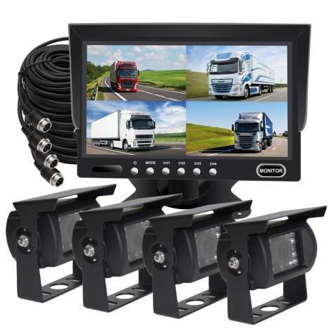 7 Inch Wagon Quad Monitor Camera Systems