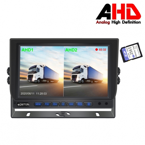 7 Inch Car AHD 1080P DVR Two-Split Monitor