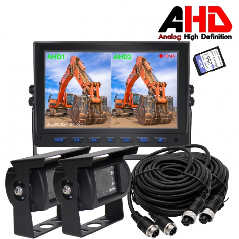 9 Inch AHD Two Camera Dual Split Monitor Kits