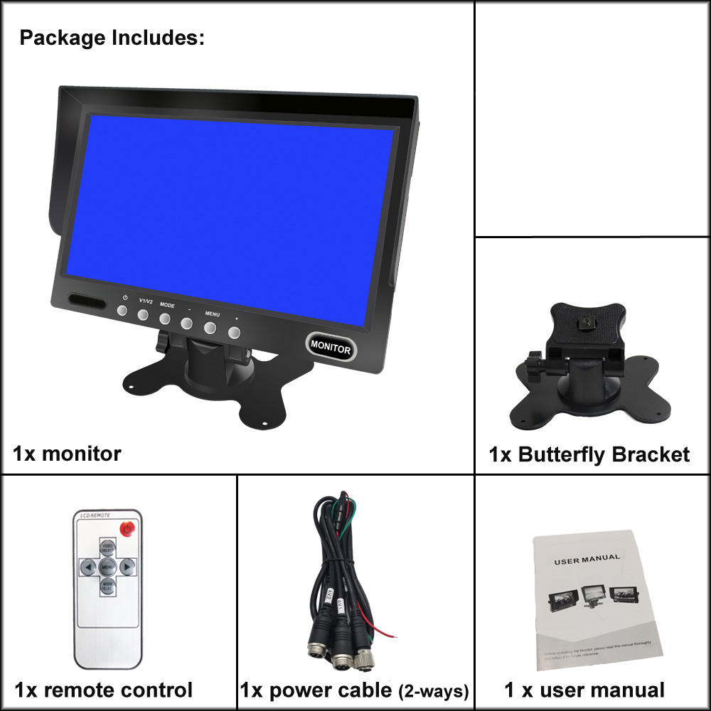 7 Inch TFT LCD Car Rearview Reverse Monitor