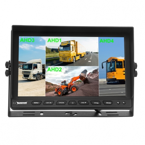 10.1 Inch 4CH AHD 1080P IPS Screen LCD Vehicle Monitor With Quad Display