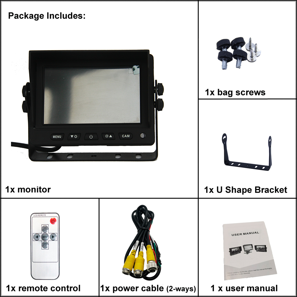 5 Inch AHD 800x480 Backup Camera Monitor