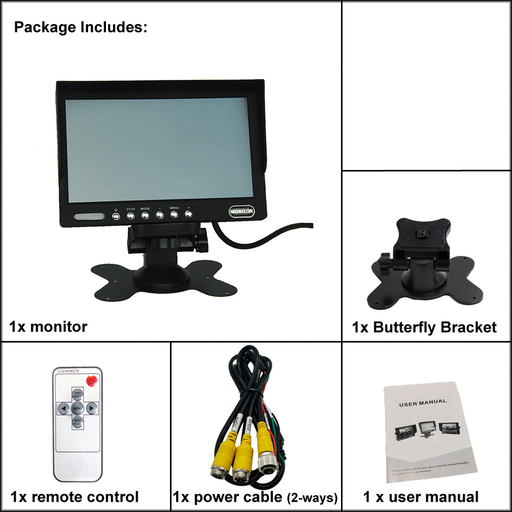 7 Inch Rearview Car AHD Monitor